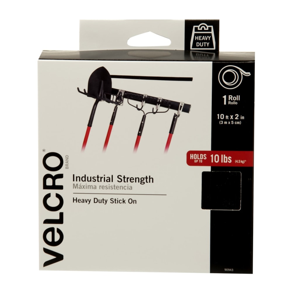 VELCRO Industrial Strength Self Stick Tape, 10ft x2in, Black