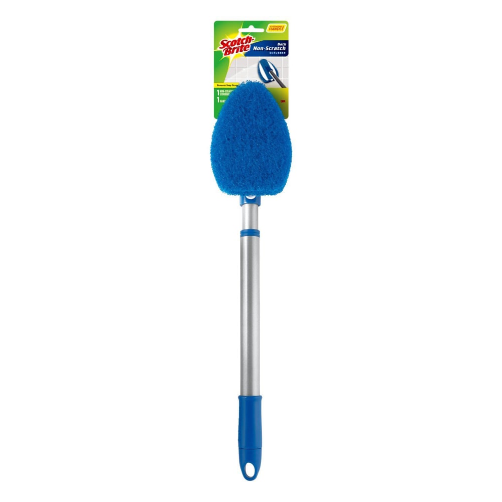 Scotch-Brite Bath Scrubber - 24in Handle Length - Plastic Handle - 1 Each