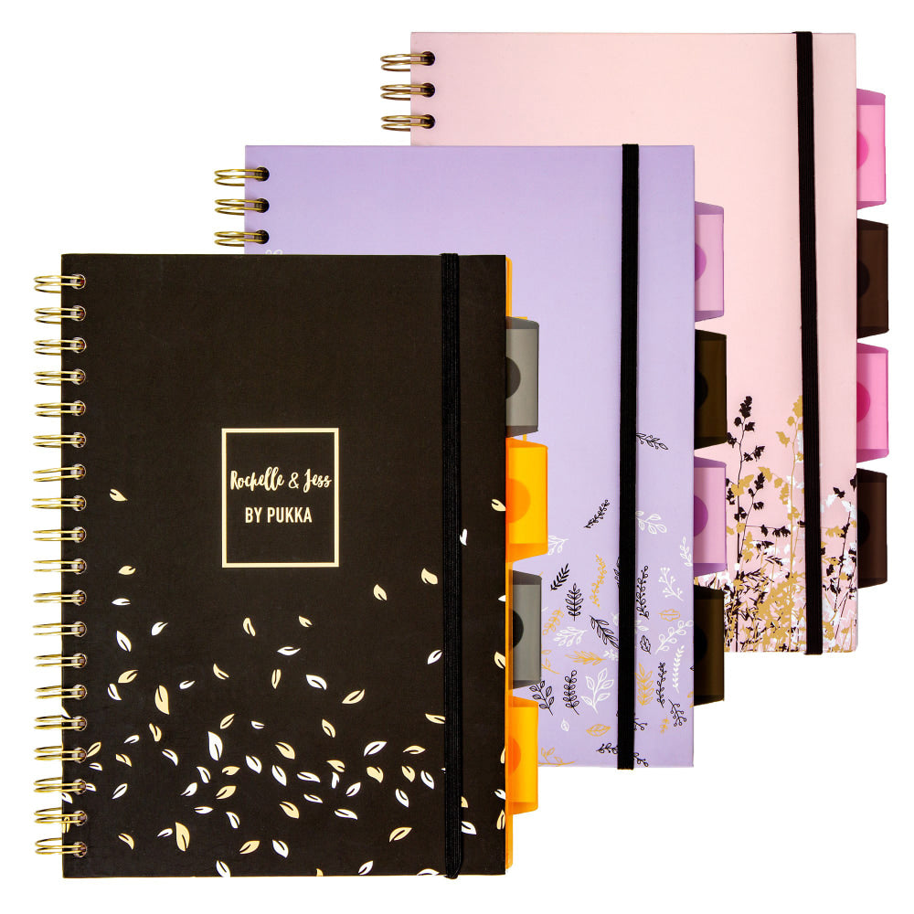 Pukka Pads B5 Project Books, Rochelle and Jess, Assorted, Pack 3