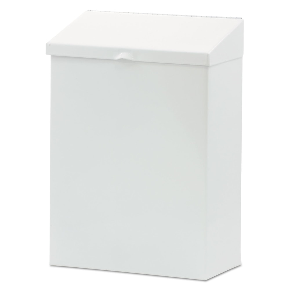HOSPECO Feminine Hygiene Product Waste Receptacle, Metal, White