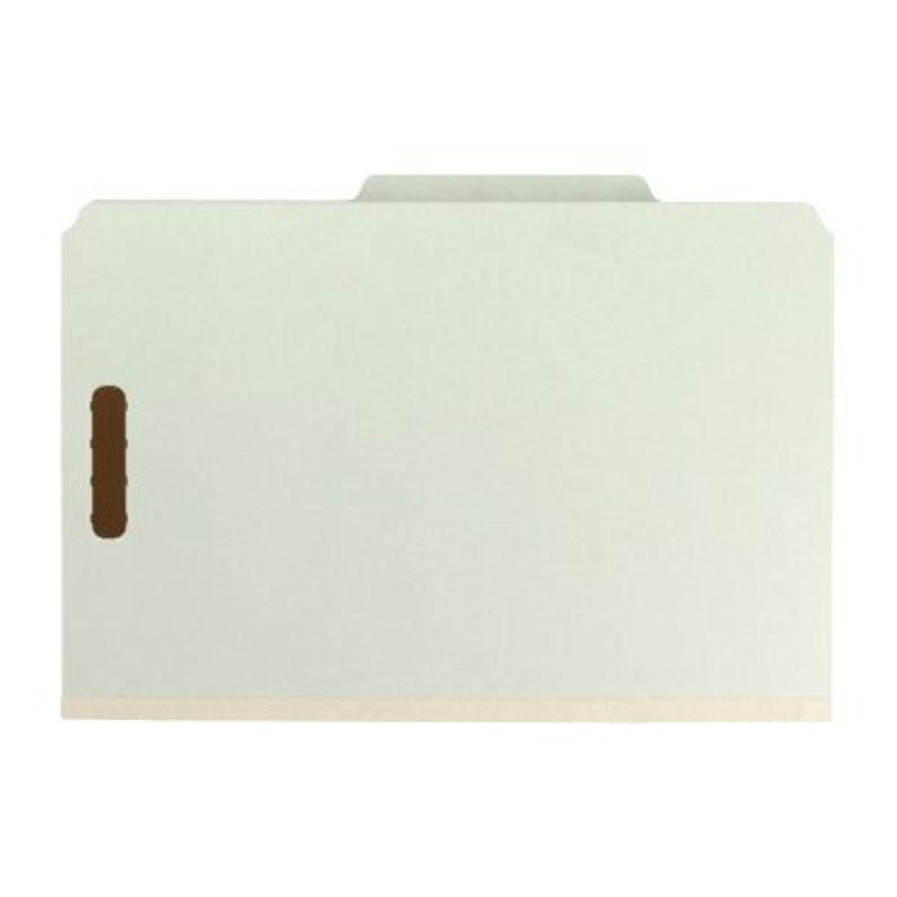 Smead Pressboard Colored Classification Folders, 3in Expansion, Legal Size, Gray/Green, Box Of 10 Folders