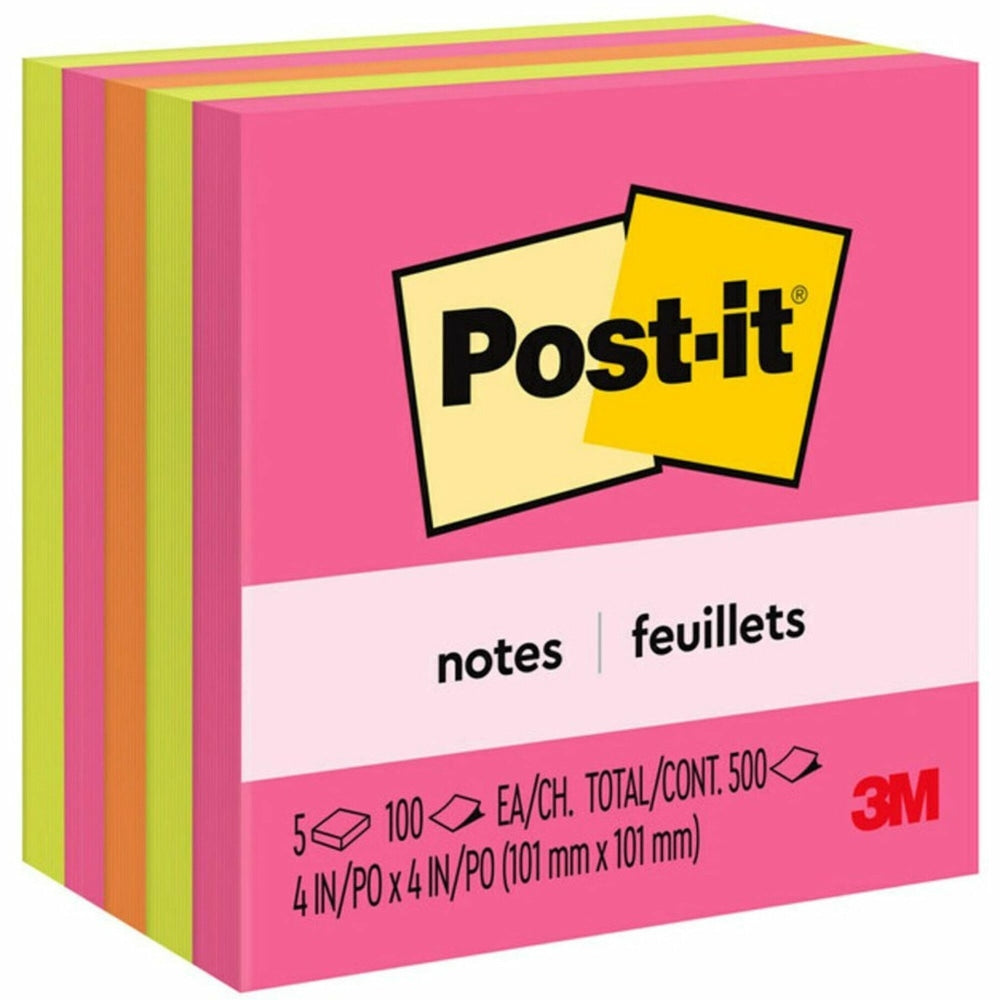 Post-it Notes - Poptimistic Color Collection - 4inx 4in - Square - 100 Sheets , Pack Of 5 - 6755AN