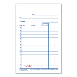 Adams Carbonless 2-Part Sales Book, 3 3/10in x 5 3/5in, Pack Of 10