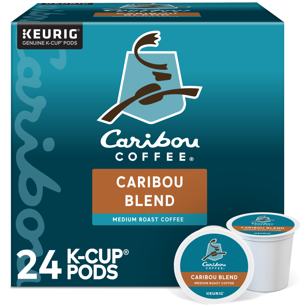 Caribou Coffee Single-Serve Coffee K-Cup Pods, Caribou Blend, Carton Of 24