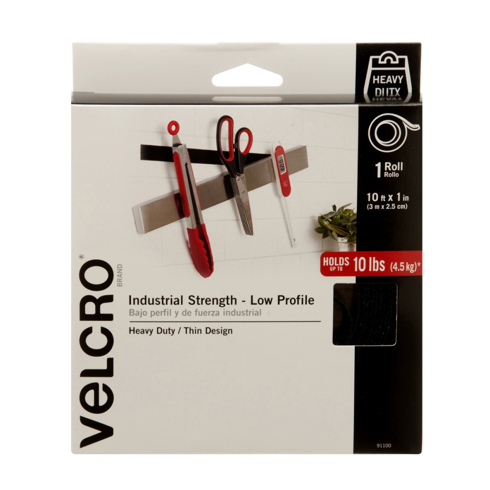 VELCRO Brand ULTRA-MATE Self Stick Tape, 1in x 120in, Black