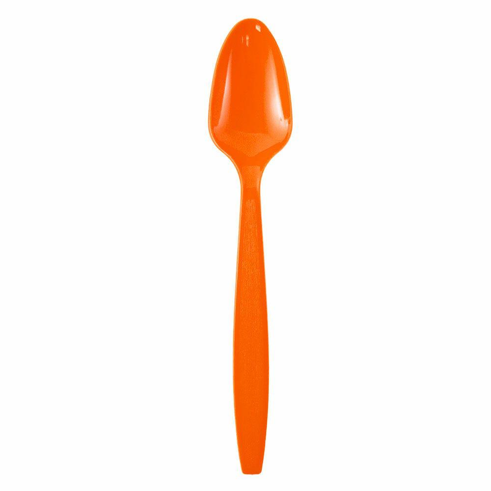 JAM PAPER Big Party Pack of Premium Plastic Spoons, Orange, 100 Disposable Spoons/Box