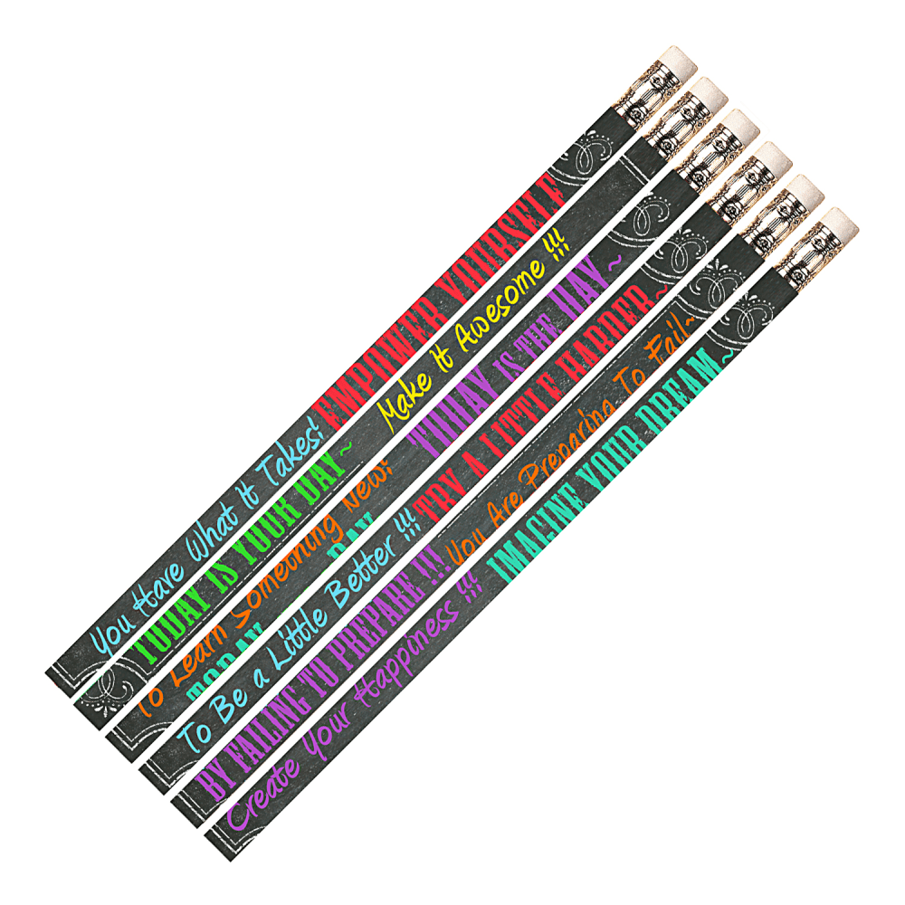Musgrave Pencil Co. Inc. Motivational Pencils, Chalk It Up, 12 Pencils Per Pack, Set Of 12 Packs
