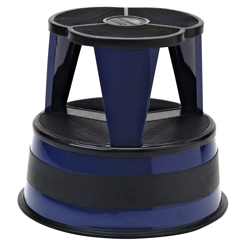Kik-Step Original All-Steel Stool - 350 lb Load Capacity - 16in Length x 16in Width x 14.3in Height - Blue - 1 Each