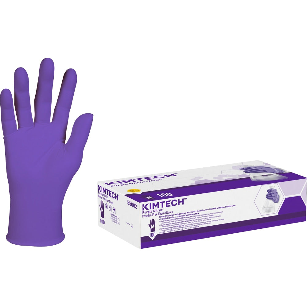 KIMTECH Kimberly Clark Safeskin Purple Nitrile Exam Gloves, Medium, Purple, Box Of 100