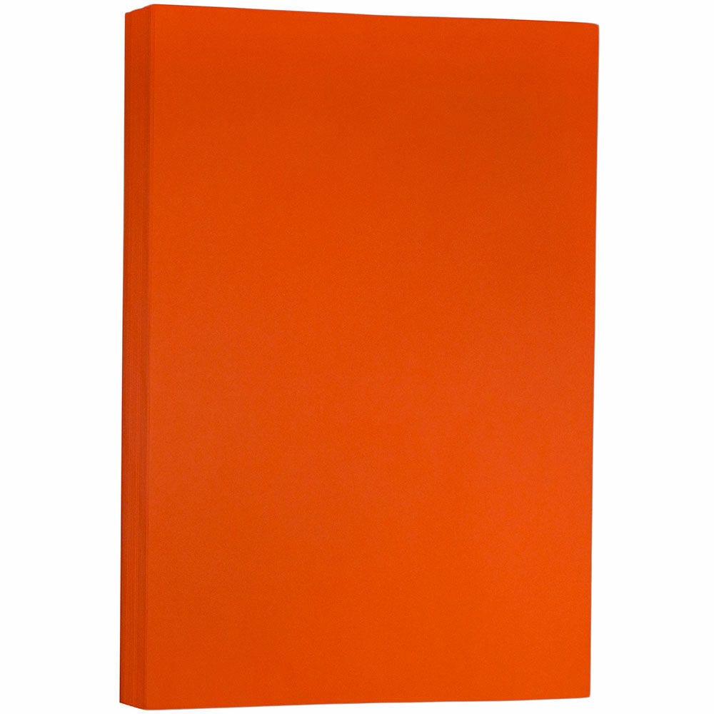 JAM Paper Ledger Matte Paper, Mandarin Orange, Ledger (11in x 17in), 100 Sheets Per Pack, 24 Lb, 30% Recycled