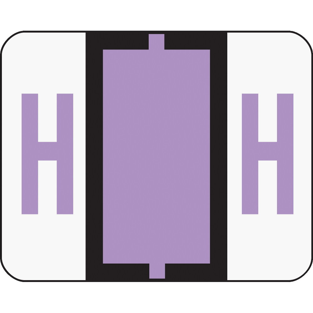 Smead BCCR Bar-Style Permanent Alphabetical Labels, H, Lavender, Roll Of 500