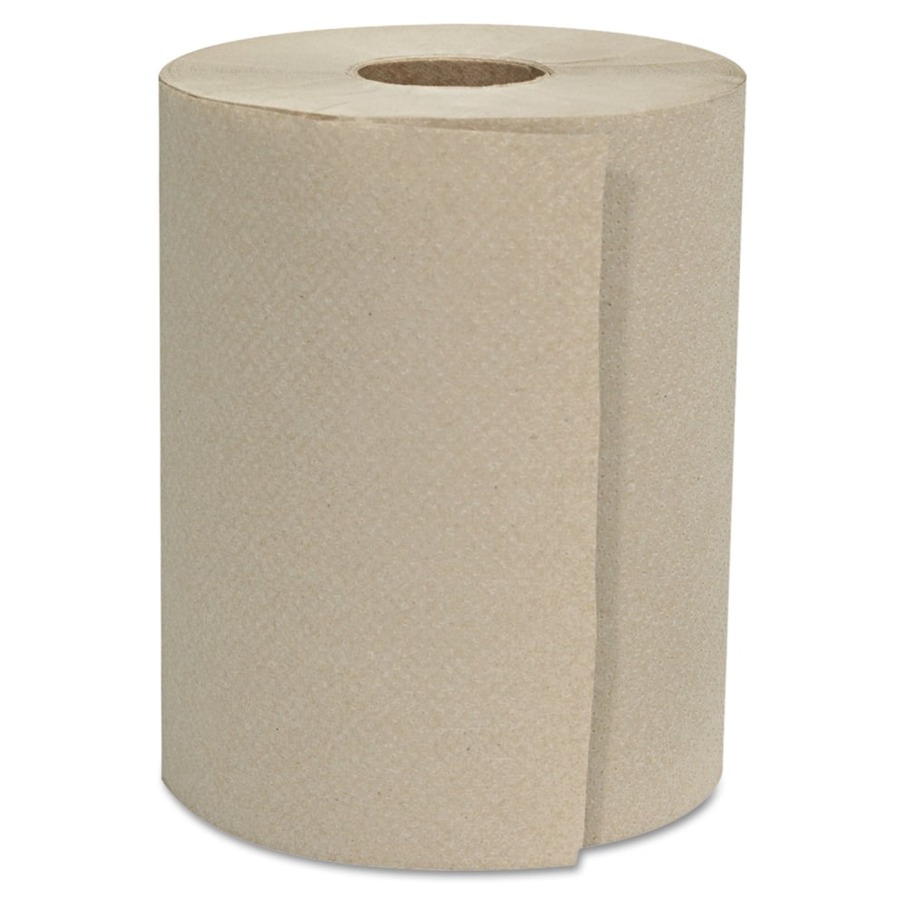 GEN Hardwound Roll Towels, 1-Ply, 8in x 600 ft, Natural, 12 Rolls/Carton