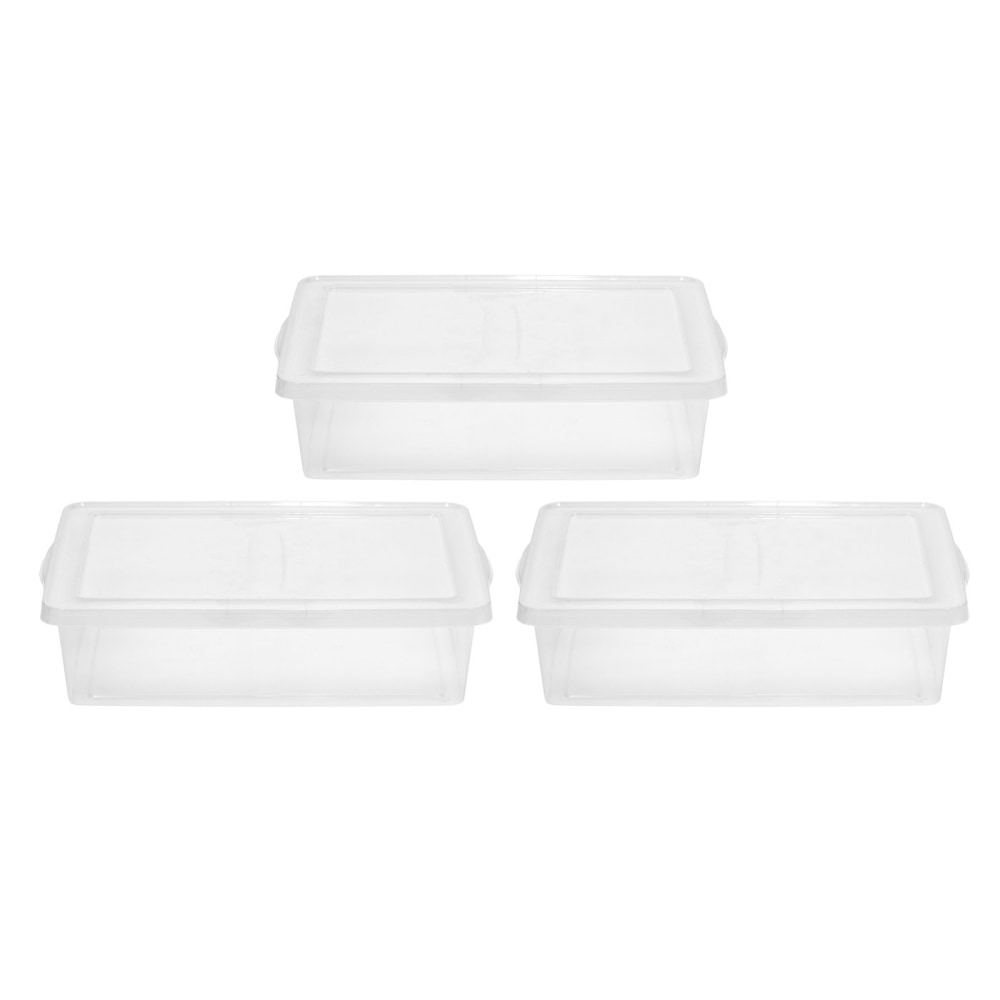 Iris Snap Top Storage Boxes, 7 Gallon, Clear, Set Of 3 Boxes