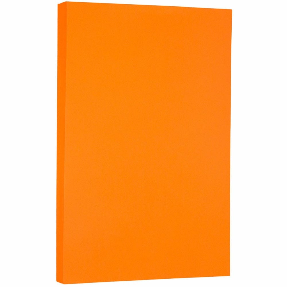JAM Paper Legal Color Paper, Mandarin Orange, Legal (8.5in x 14in), 100 Sheets Per Pack, 24 Lb, 30% Recycled