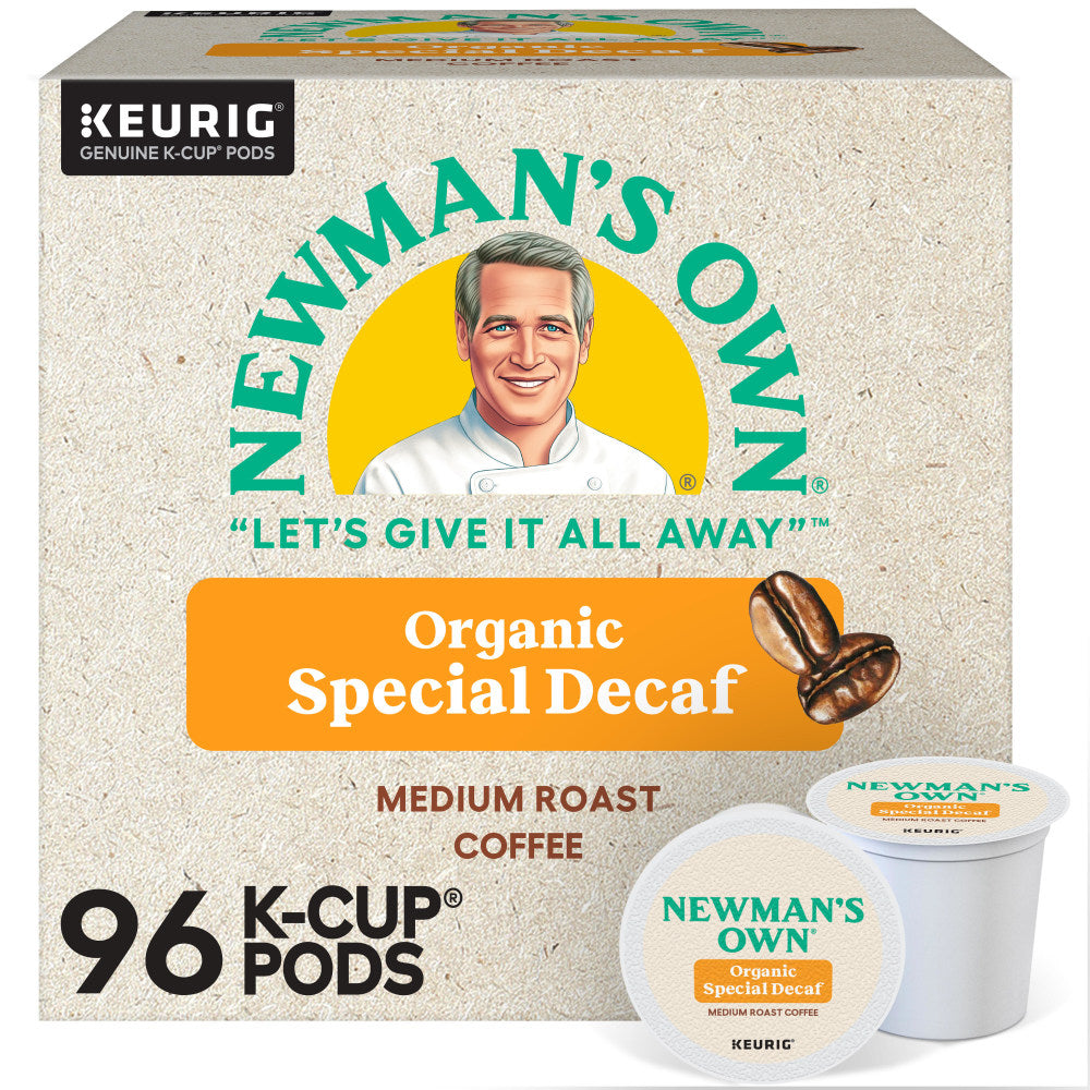 Newmans Own Organics Special Blend Decaf Coffee Keurig Single-Serve K-Cup Pods, Medium Roast, 24 Pods Per Pack, Case Of 4 Packs