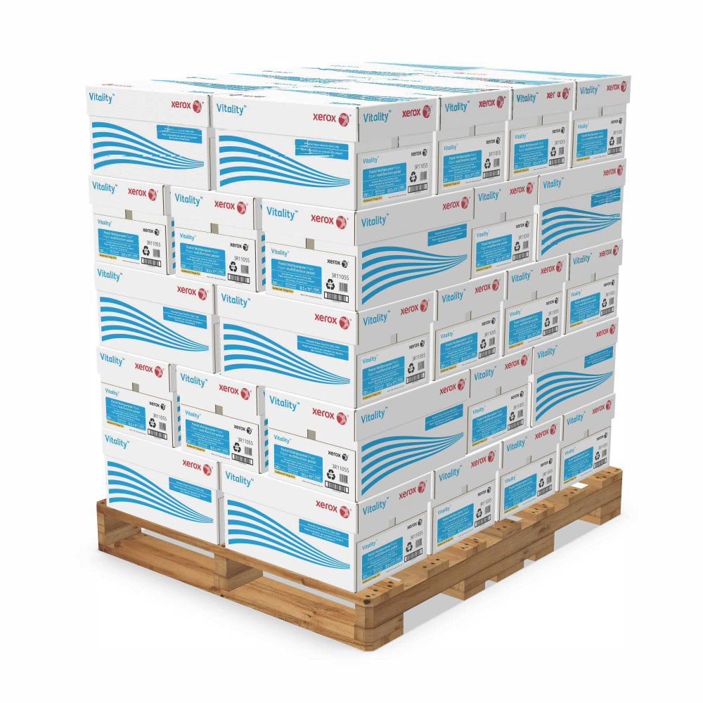 Xerox Vitality Colors Multi-Use Print & Copy Paper, Letter (8 1/2in x 11in), 20 Lb, Goldenrod, 500 Sheets/Ream, Case Of 10 Reams, Pallet Of 40 Cases