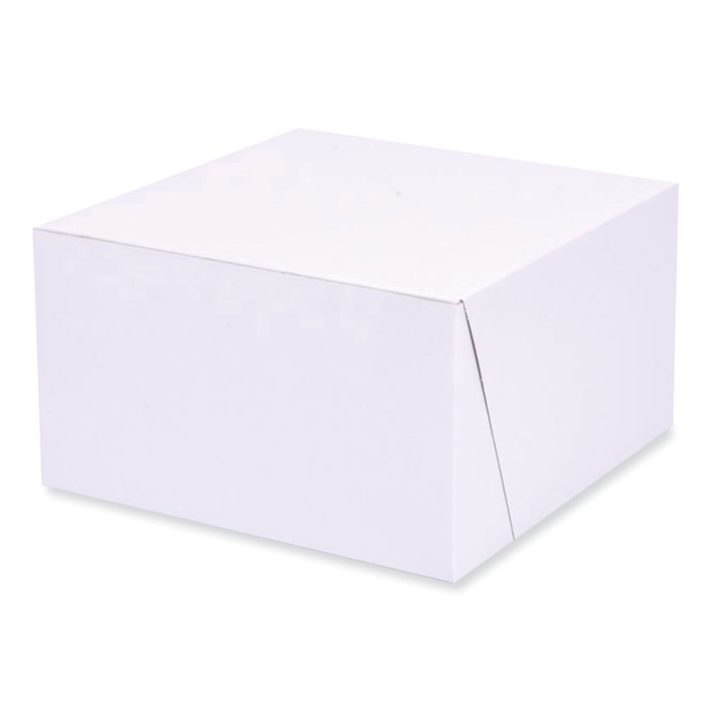 SCT Paper Bakery Boxes, 4inH x 7inW x 7inD, White, Carton Of 250 Boxes