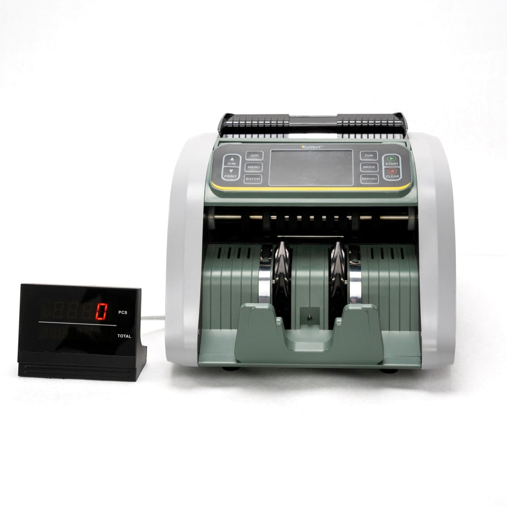 Kolibri KBR-500 Mixed Bill Counter With Advanced Counterfeit Detection And Multi Currency, 9inH x 14-5/16inW x 13inD