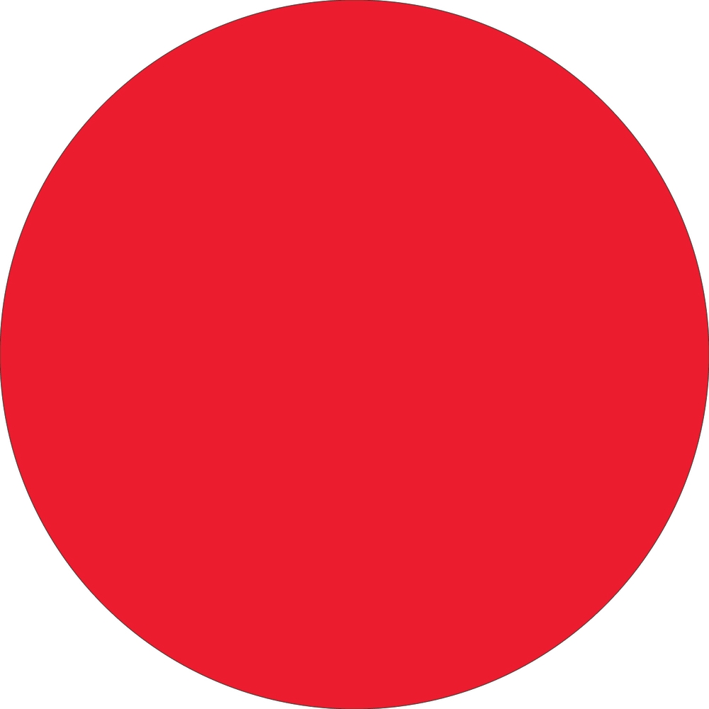 Tape Logic Removable Round Color Inventory Labels, DL613G, 2in, Fluorescent Red, Pack Of 500