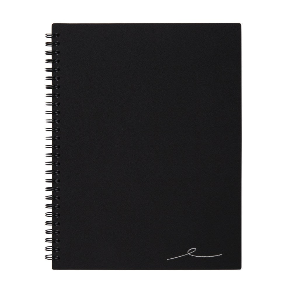 Office Depot Brand Wirebound Business Notebook, 7-1/4in x 9-1/2in, 1 Subject, Narrow Ruled, 80 Sheets, Black