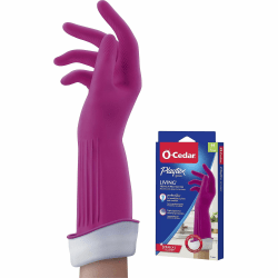 O-Cedar Playtex Living Gloves - Chemical, Bacteria Protection - Medium Size - Latex, Neoprene, Nitrile - 166119