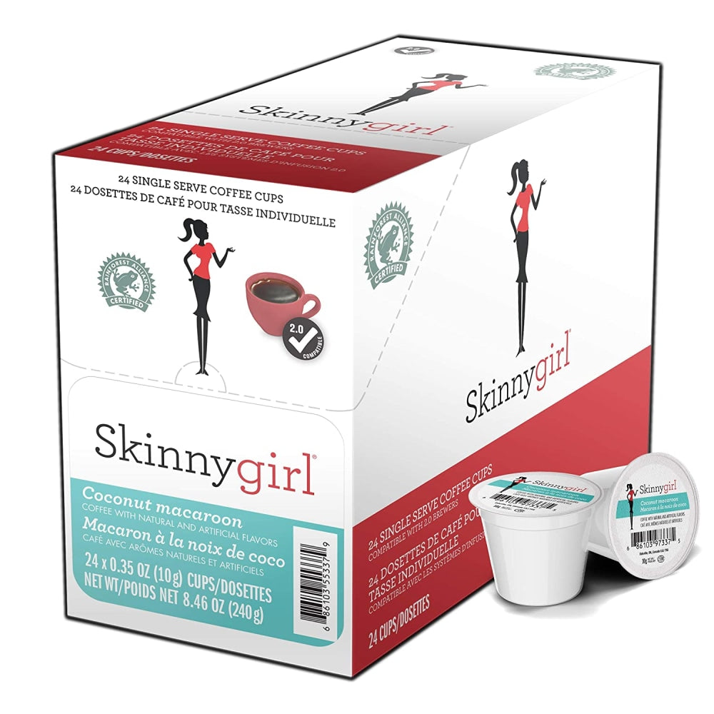 Skinnygirl Single-Serve K-Cup Coffee, Coconut Macaroon Medium Roast, Box Of 24 Pods