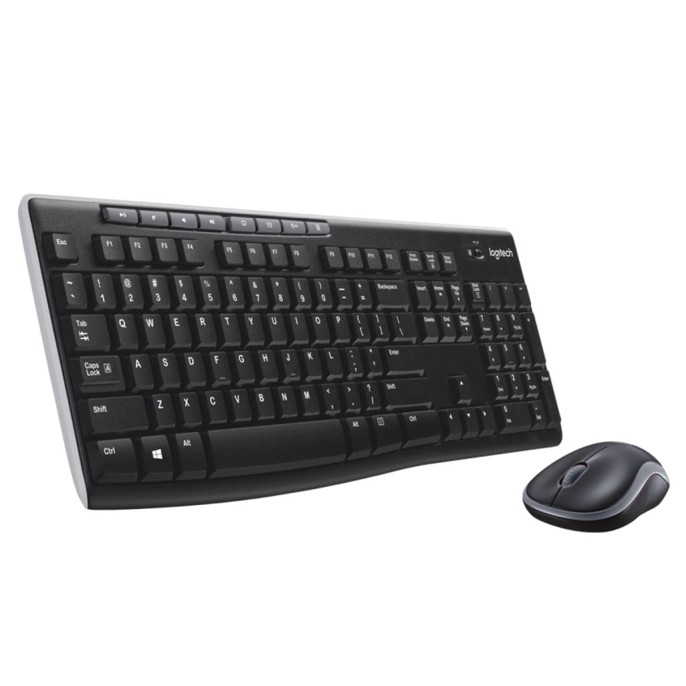 Logitech MK270 Wireless Straight Full-Size Keyboard & Mouse, Black
