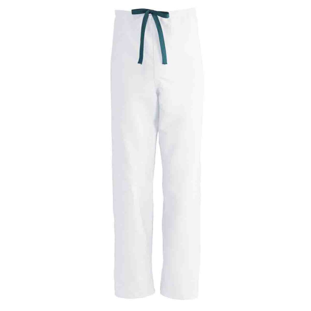 Medline ComfortEase Unisex Reversible Drawstring Scrub Pants, 3X, White