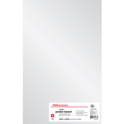 Office Depot Brand Poster Boards, 14in x 22in, White, Pack Of 8