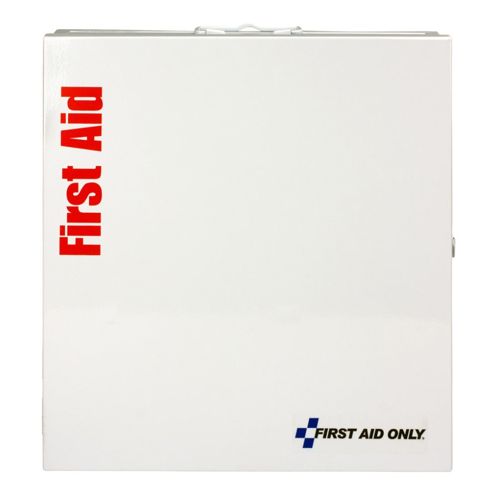 First Aid Only SmartCompliance Metal First Aid Cabinet With Medications, White, 241 Pieces
