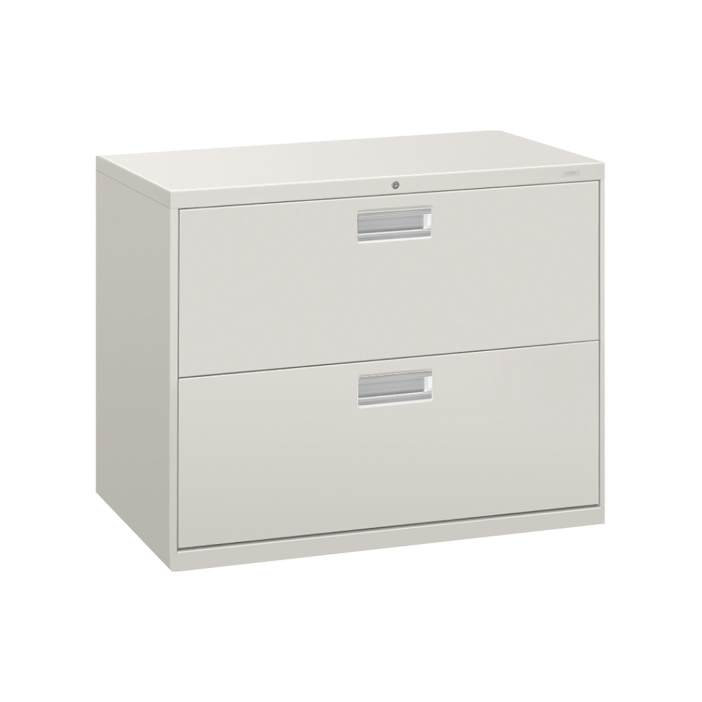 HON Brigade 600 36inW x 18inD Lateral 2-Drawer File Cabinet, Light Gray