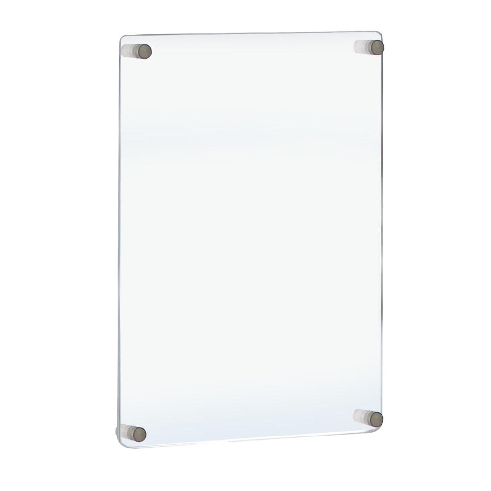 Azar Displays Floating Styrene Vertical/Horizontal Wall Frame, 28inH x 22inW x 1inD, Clear/Silver