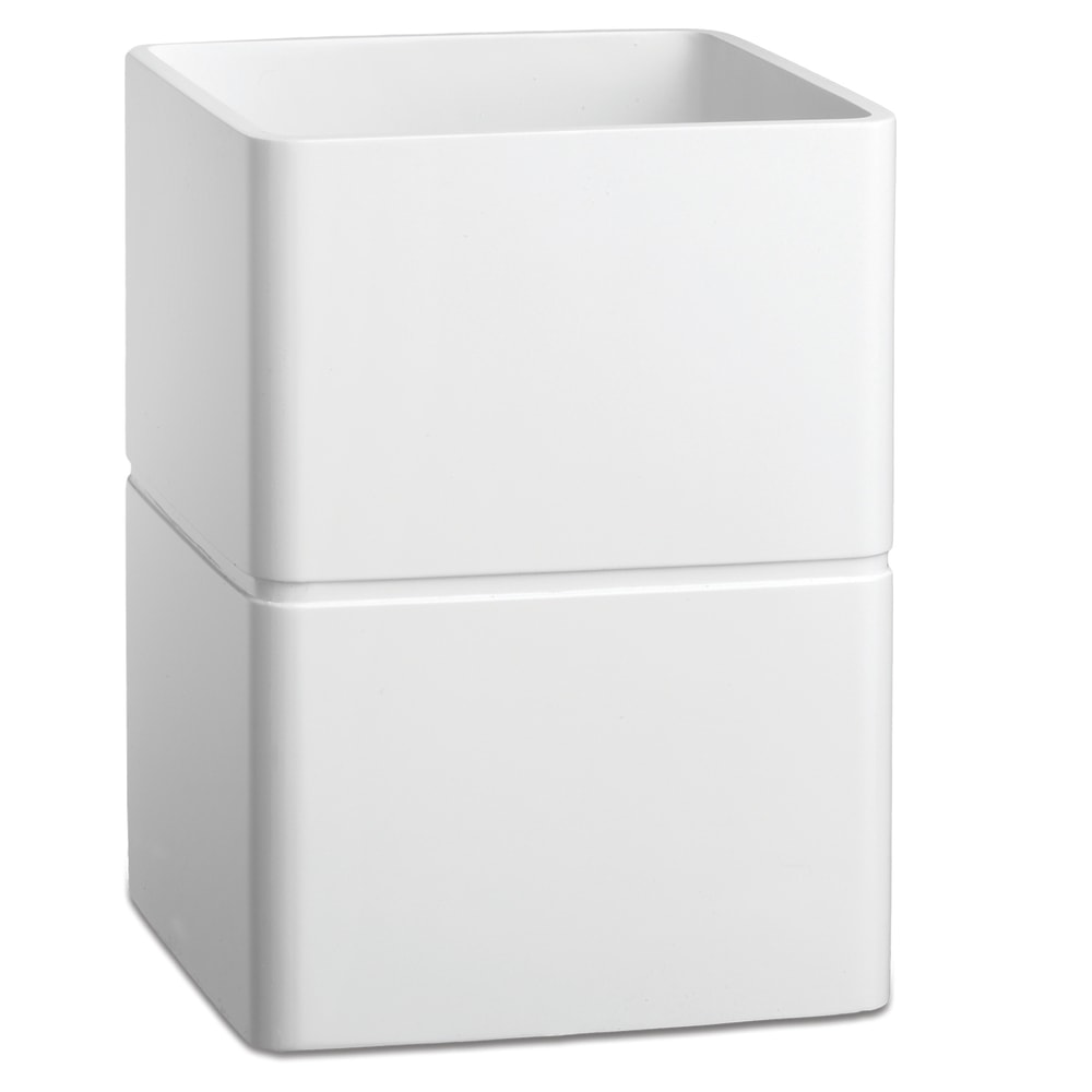 Erwyn Products Malibu Resin Wastebaskets, 8-Quart, White, Set Of 3 Wastebaskets