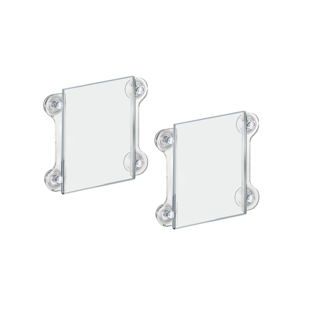 Azar Displays Vertical/Horizontal Sign Frames With Suction Cups, 5 1/2in x 8 1/2in, Clear, Pack Of 2