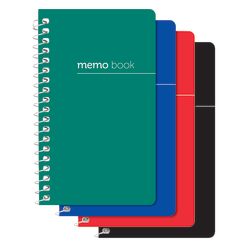 Office Depot Brand Wirebound Side-Opening Memo Books, 3in x 5in, College Ruled, 60 Sheets, Assorted Colors (No Color Choice), Pack Of 3