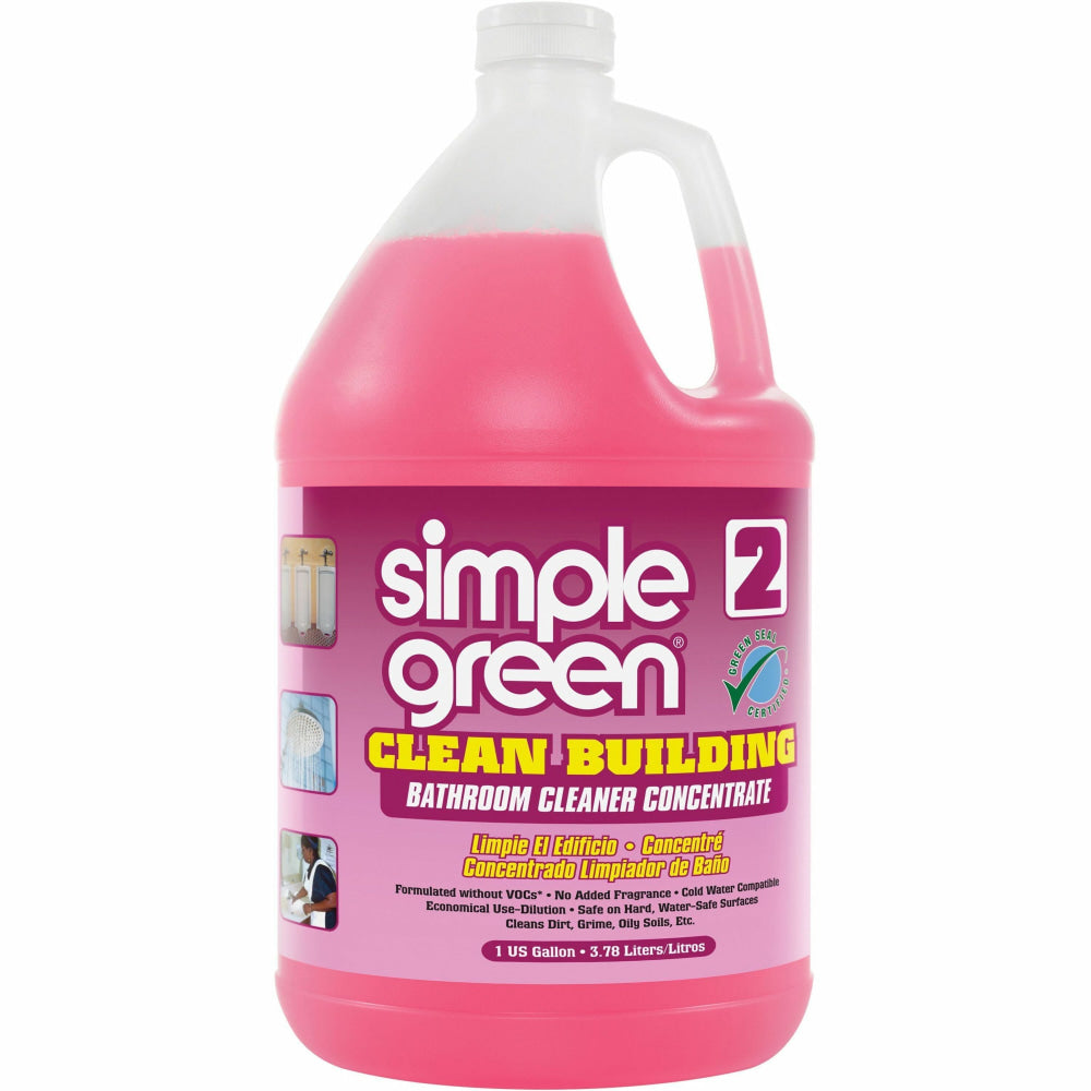 Simple Green Clean Building Bathroom Cleaner , Concentrate, Liquid, 128 fl oz, Pack of 2 - 11101CT