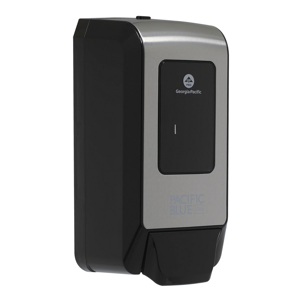 Pacific Blue Ultra Wall-Mount Manual Soap & Sanitizer Dispenser, 11.49inH x 5.66inW x 4inD, Brushed Stainless, 1 Dispenser