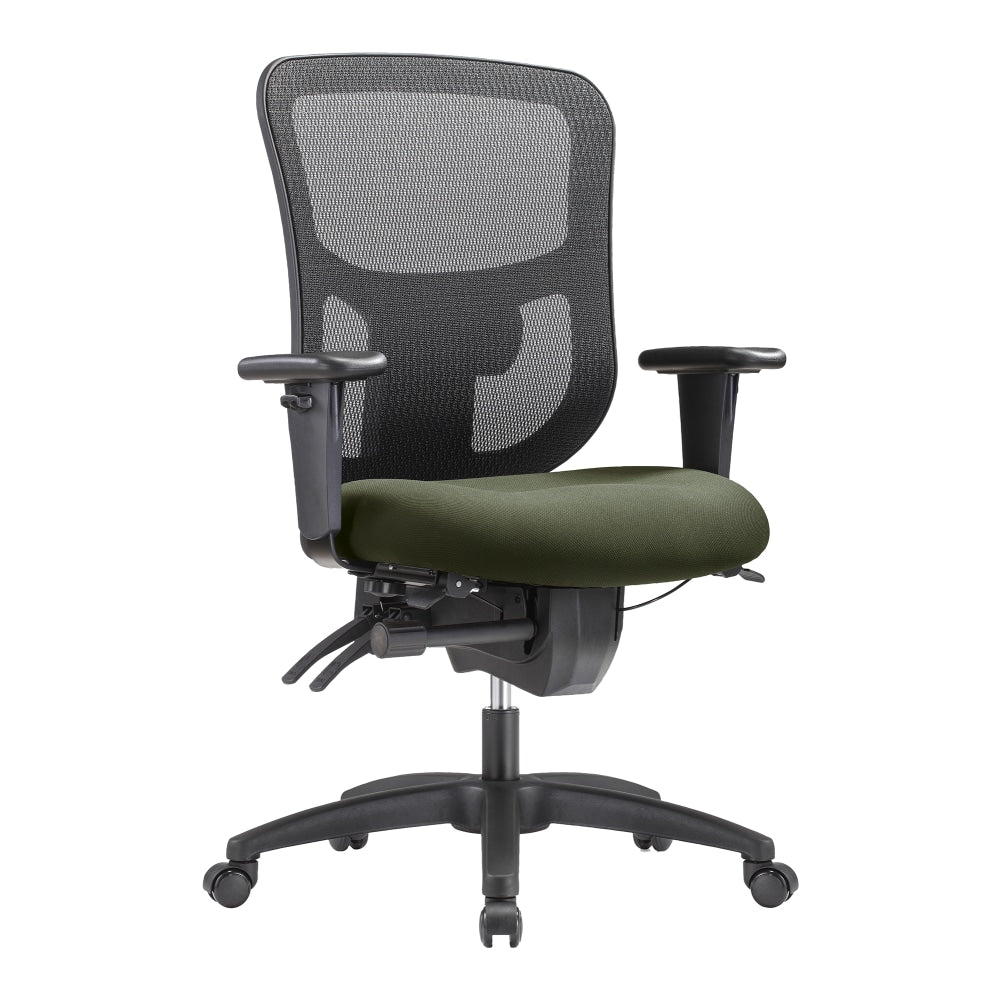 WorkPro 9500XL Series Big & Tall Ergonomic Mesh/Premium Fabric Mid-Back Chair, Black/Olive, BIFMA Compliant