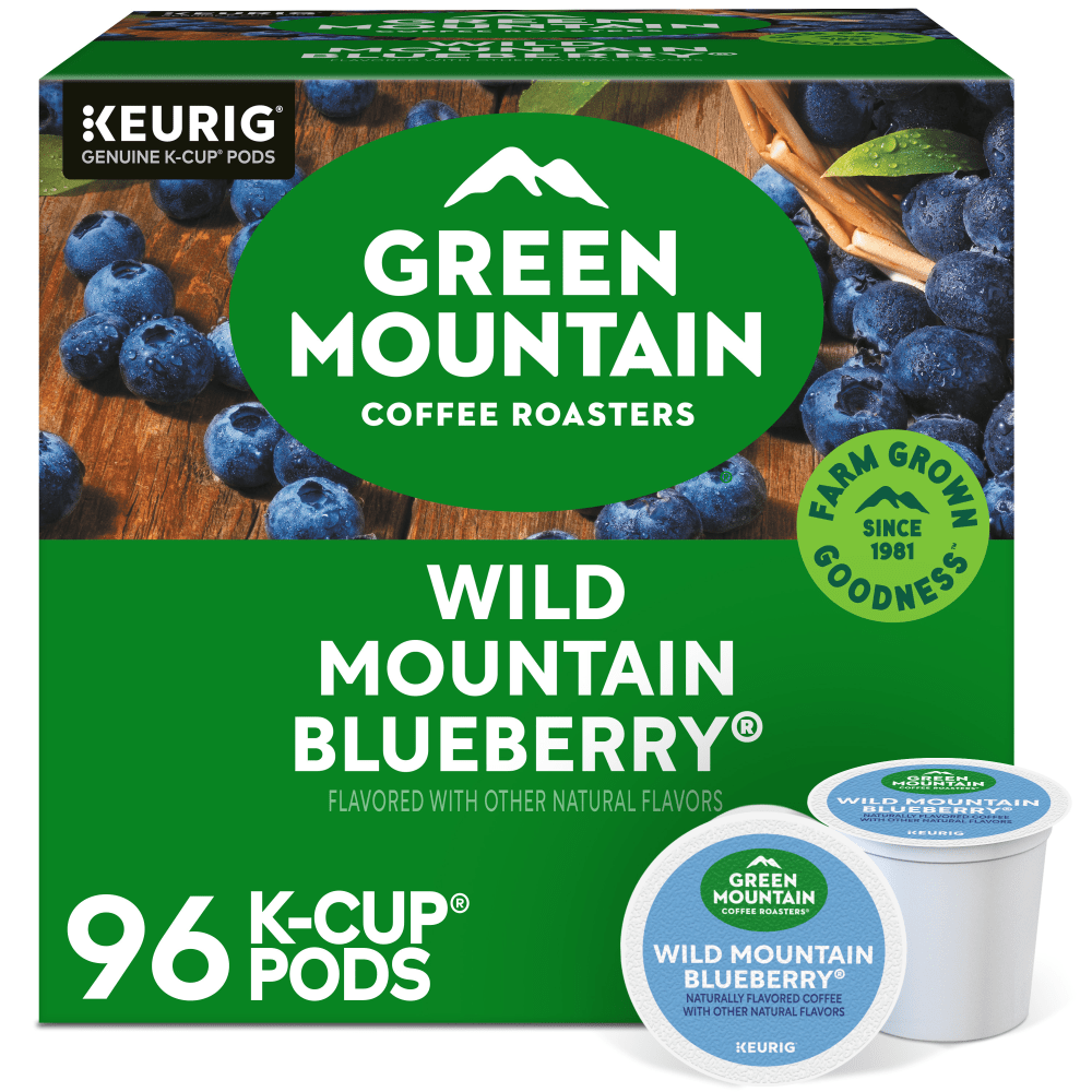 Green Mountain Coffee Roasters Wild Mountain Blueberry Keurig Single-Serve K-Cup Pods, Light Roast, 96 Count (4 Packs of 24)