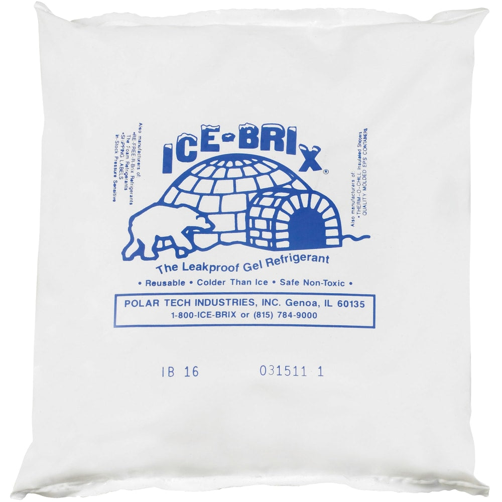 Ice-Brix Cold Packs, 16 oz, 6 1/4in x 6in x 1in, Box Of 18