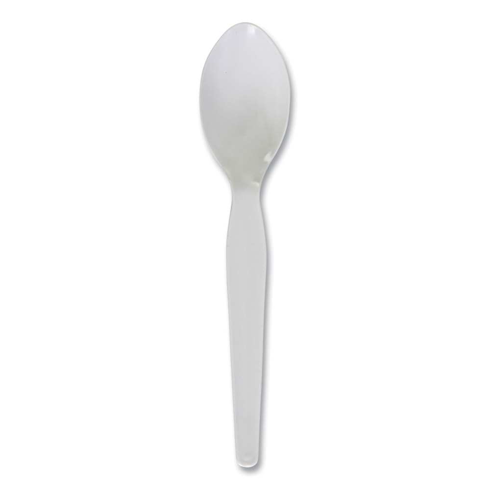 Boardwalk Heavyweight Polystyrene Cutlery, Teaspoons, 6-3/16inL, White, Carton Of 1,000 Teaspoons