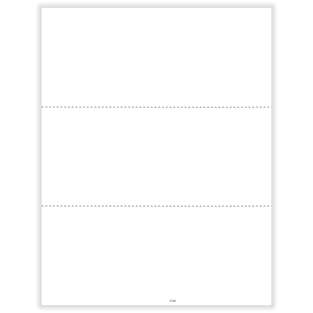 ComplyRight 1099 Tax Forms, Blank Face Perforated without Stub for 1099/1098/5498, 3-Up, 8-1/2in x 11in, Pack Of 1, 500 Forms, 5145B25