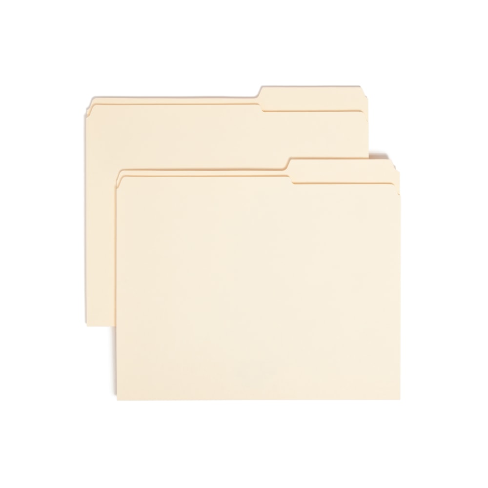 Smead Reinforced Tab Guide-Height File Folders, Letter Size, 2/5 Cut, Right Position, Manila, Box Of 100