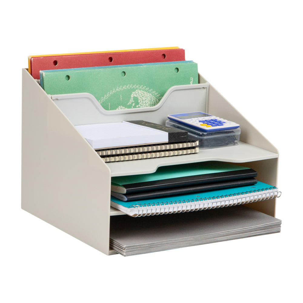 Mind Reader Desktop Organizer, 9-1/2inH x 11-3/4inW x 12-1/2inD, Beige