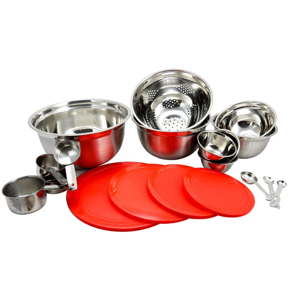 Sunbeam Branfield 21-Piece Kitchen Prep Set, Red/Silver