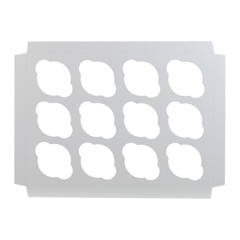 BOXit Corporation Cupcake Inserts, 12-Compartment, 14in x 10in, White, Pack Of 100