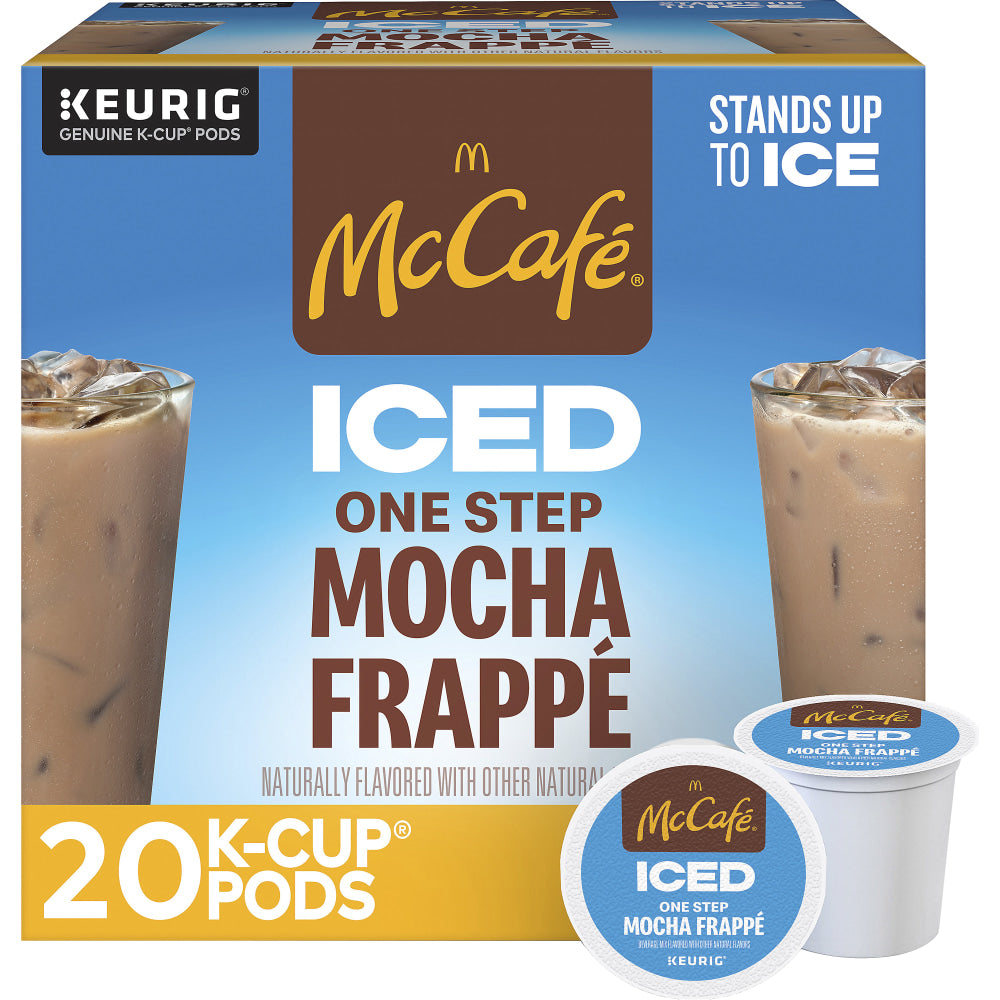 McCafe McCaf K Cup Iced One Step Mocha Frappe Medium Roast K Cup Pods, Box Of 20 Pods