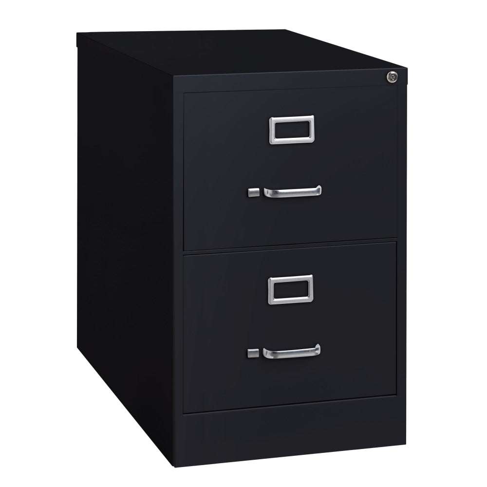 WorkPro 26-1/2inD Vertical 2-Drawer Legal-Size File Cabinet, Black
