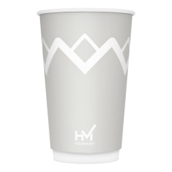 Highmark Insulated Hot Cups, 16 Oz, 42% Recycled, Gray/White, Pack Of 50