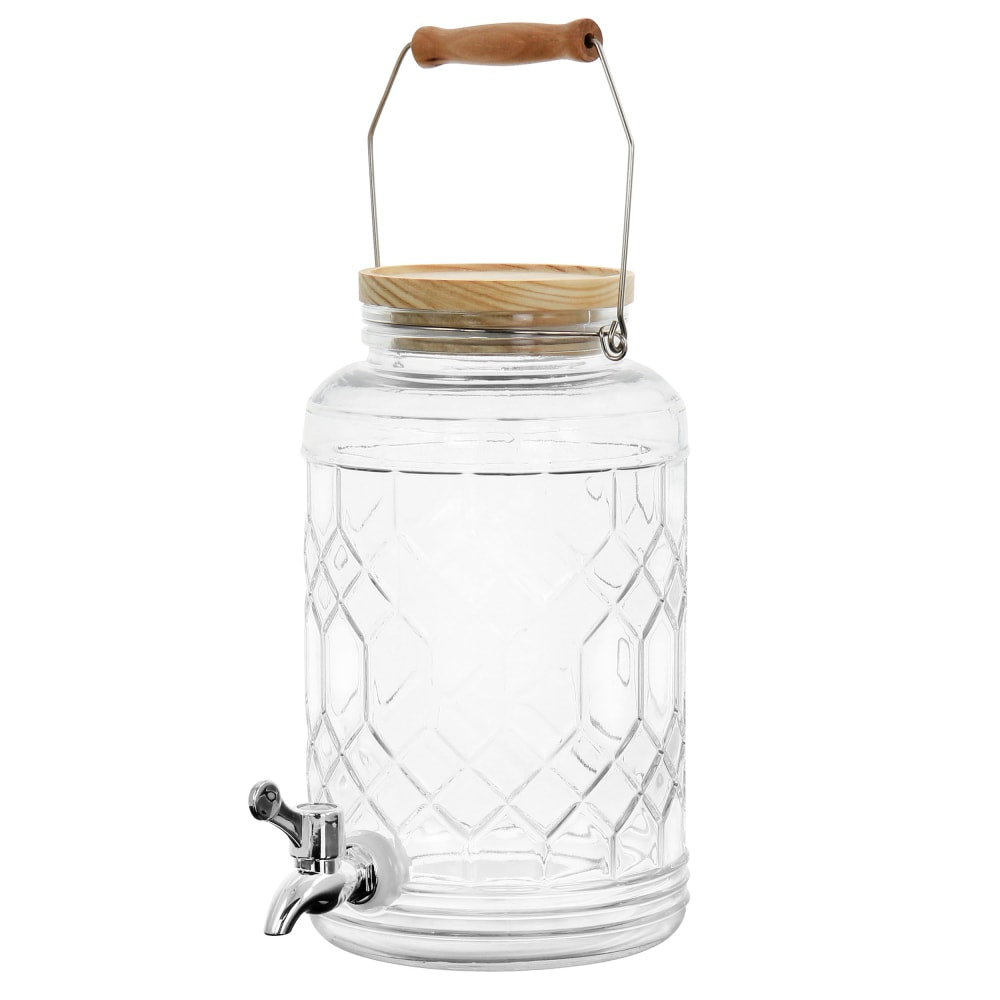 Gibson Home 0.95 Gallon Duval Glass Beverage Dispenser, Clear